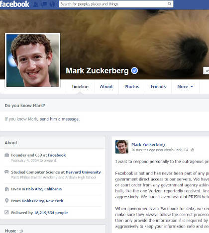 Zuckerberg pide transparencia al gobierno