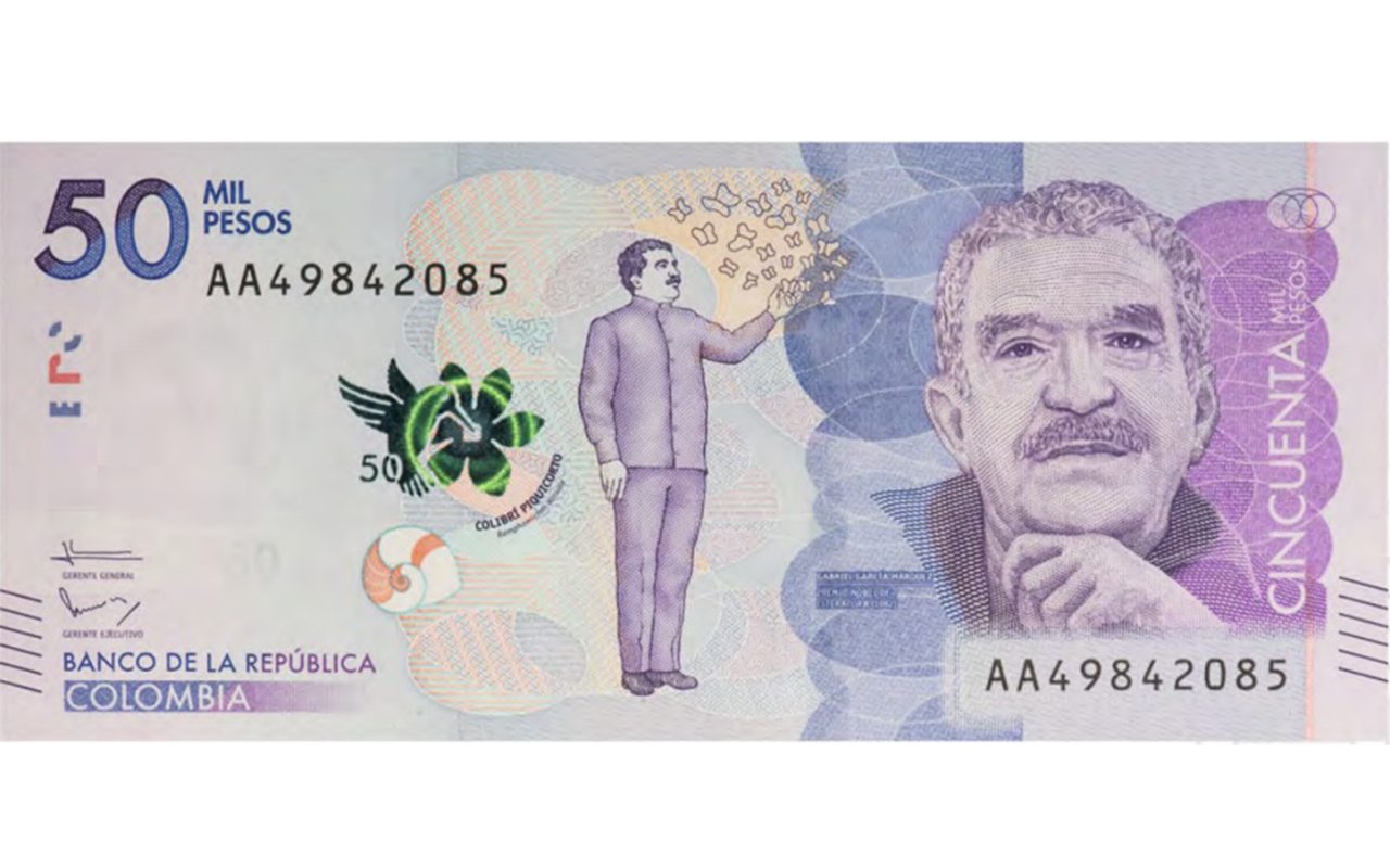 Gabriel García Marquez en el nuevo billete de 50,000 pesos de Colombia •  Economía y finanzas • Forbes México