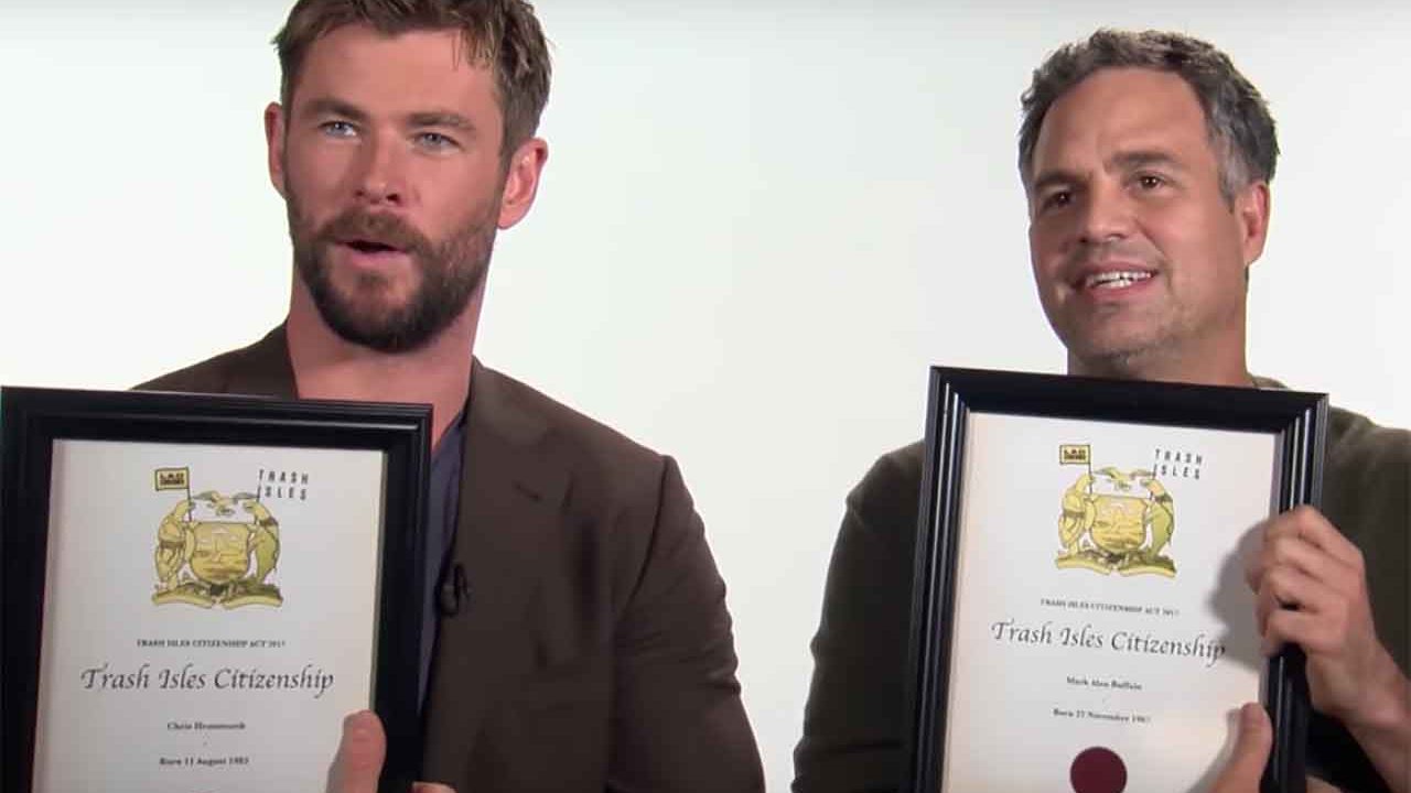 Chris Hemsworth y Mark Ruffalo son los nuevos ciudadanos de Trash Isles