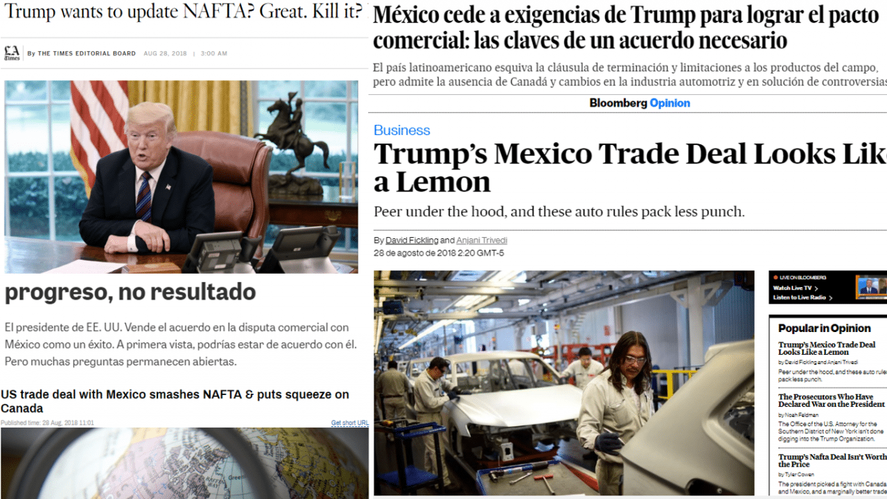 Así vio la prensa internacional el acuerdo comercial EU-México