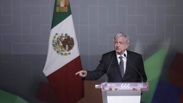 Andrés Manuel López obrador, en su discurso. Foto: Fernando Luna Arce/Forbes México.