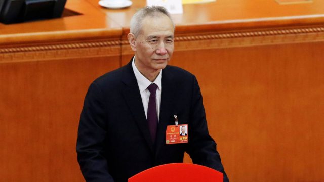 Liu He, viceprimer ministro chino y máximo responsable económico. Foto Reuters.