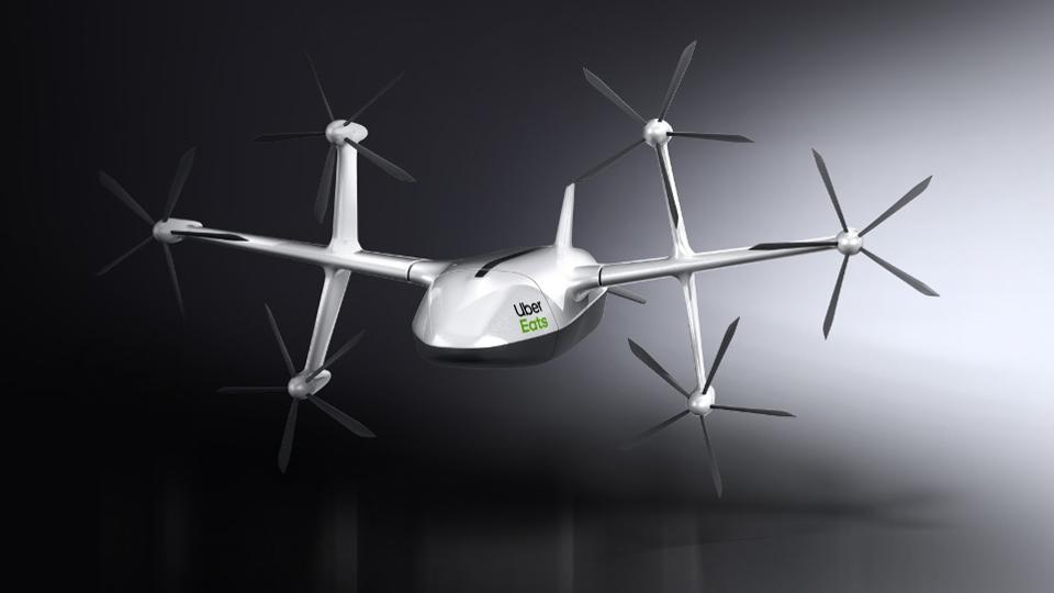 Uber presenta un nuevo diseño para su dron de entregas con Uber Eats