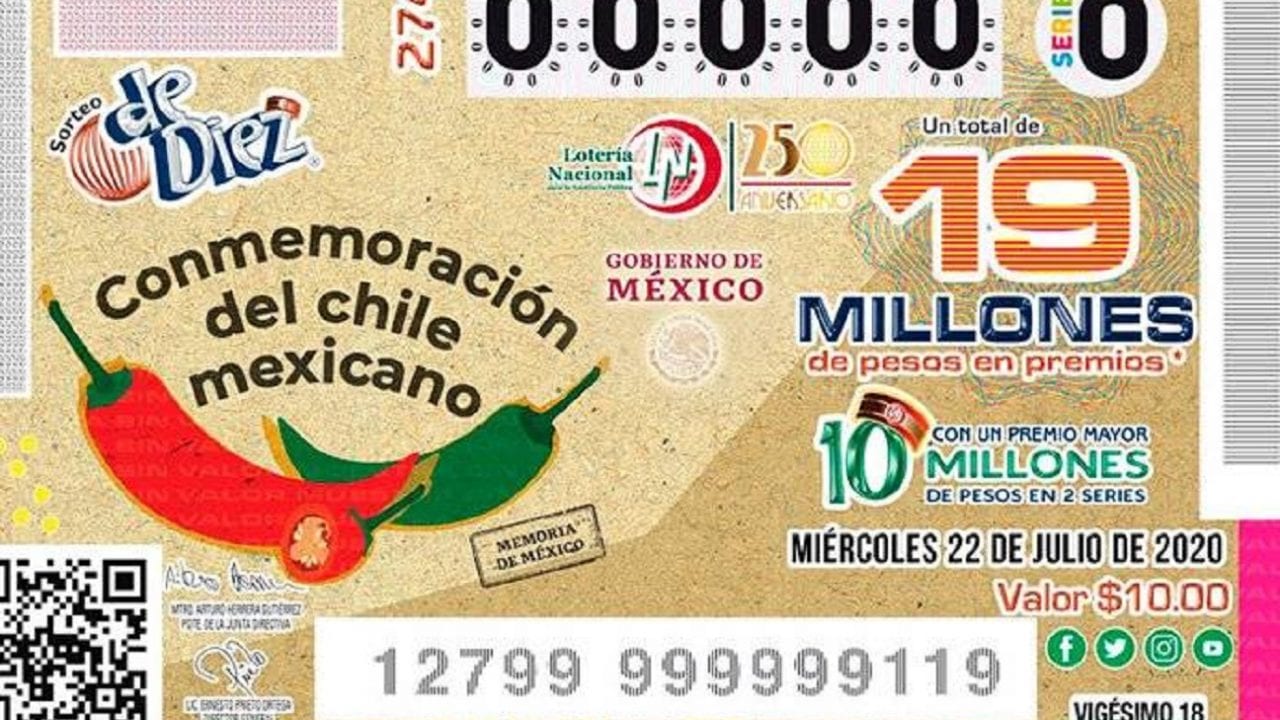 La Lotería Nacional presenta un nuevo billete dedicado al chile