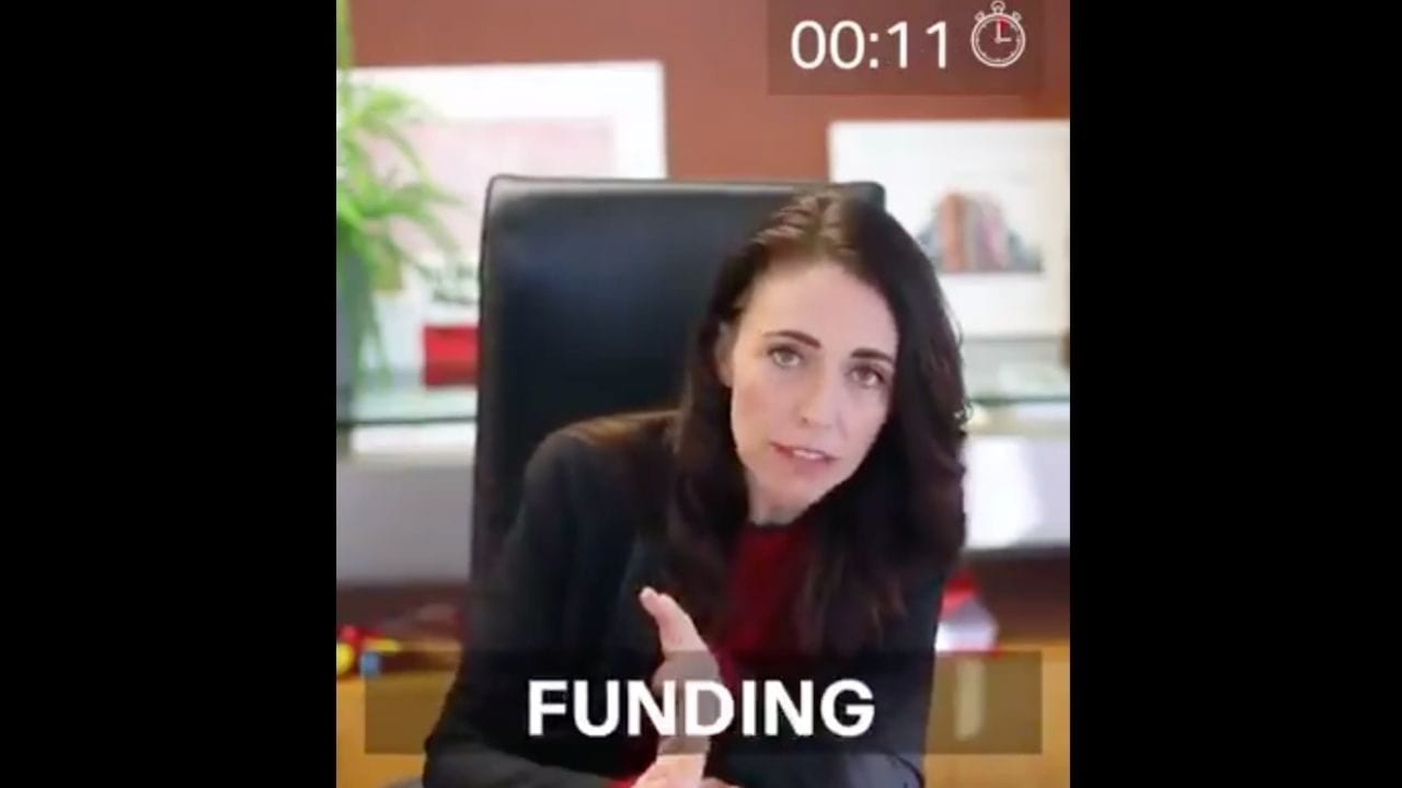 En video de 2 minutos, primera ministra de Nueva Zelanda da su informe de gobierno