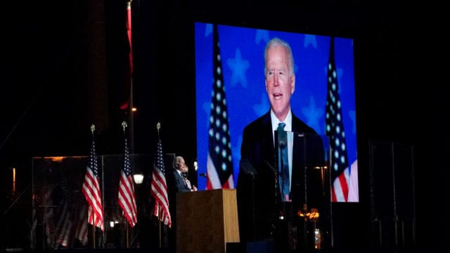 Joe Biden candidato en la noche de la elección presidencial , elecciones estados unidos