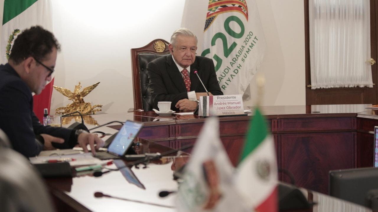 AMLO aboga ante G20 por ayudar a pobres y no sólo a empresas en quiebra