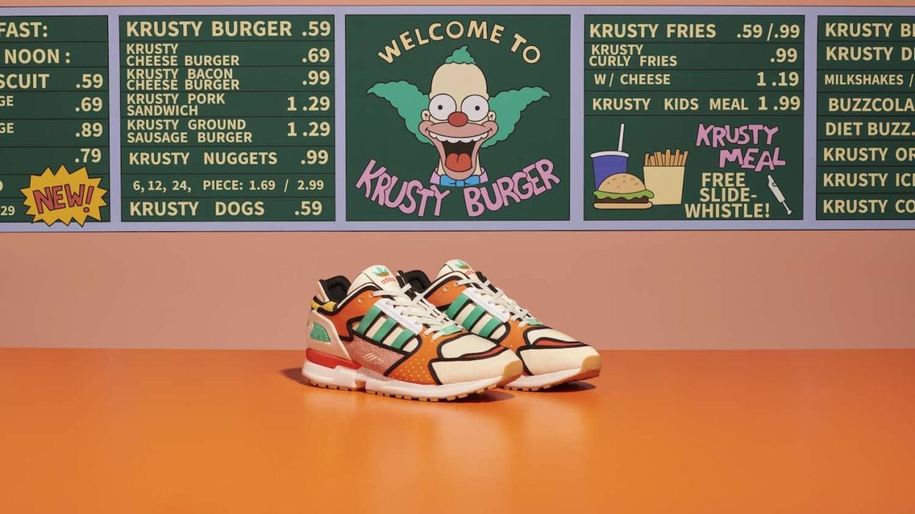 Adidas rinde homenaje a Los Simpson con modelo inspirado en Krusty Burger