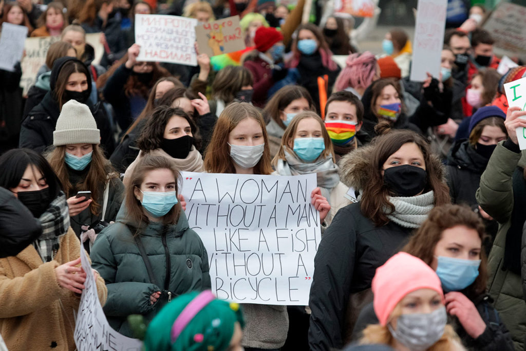 Mujeres International Women's Day march in Kiev
