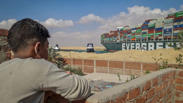 Suez Canal traffic blocked by massive ship in Egypt