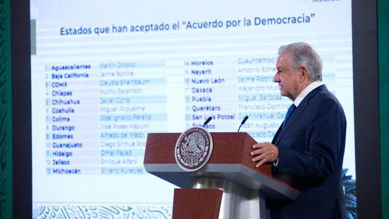 Acuerdo por la Democracia de AMLO suma 25 gobernadores