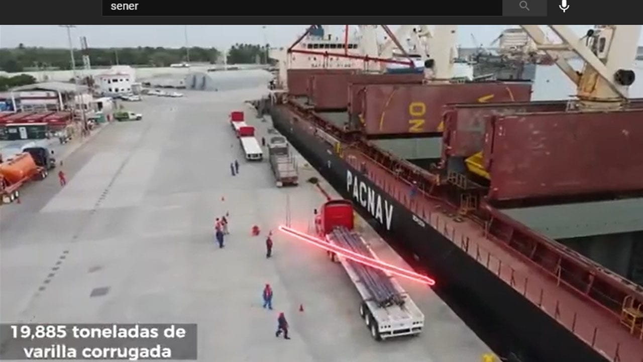 Sener descarga casi 20,000 toneladas de acero para refinería de Dos Bocas