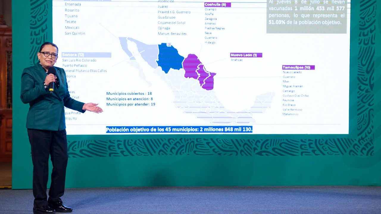 Gobierno prevé terminar en agosto vacunación en toda la frontera norte