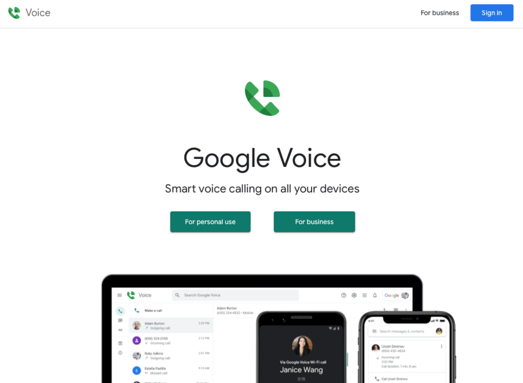 Google Voice ofrece gratis un segundo número de teléfono y mensajes