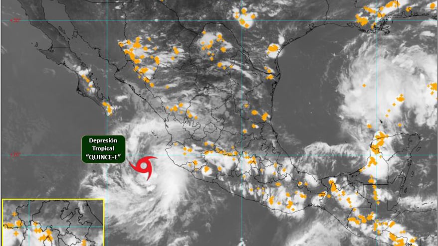La depresión tropical 15-E se forma en las costas de Colima y Jalisco