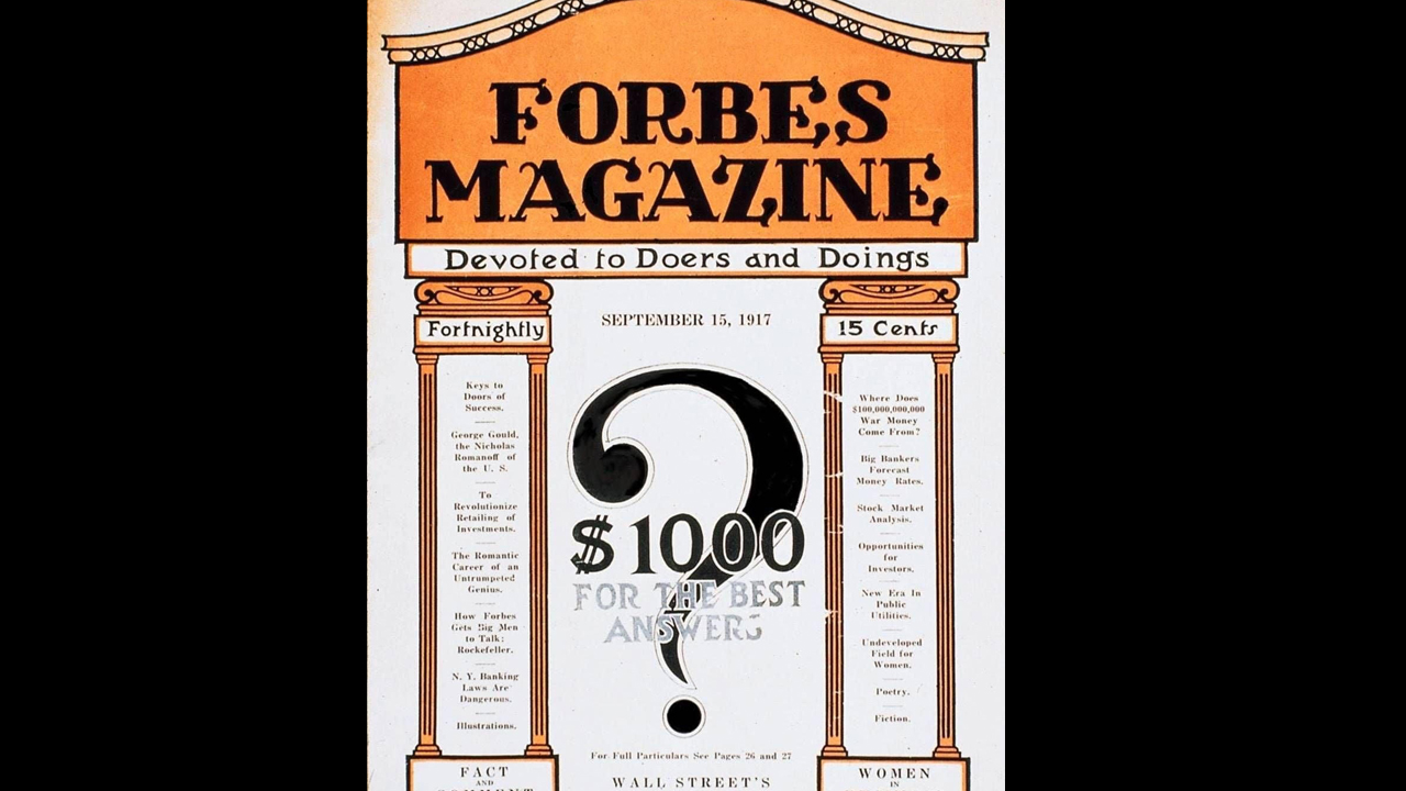 Hace 104 años se publicó el primer número de la revista Forbes