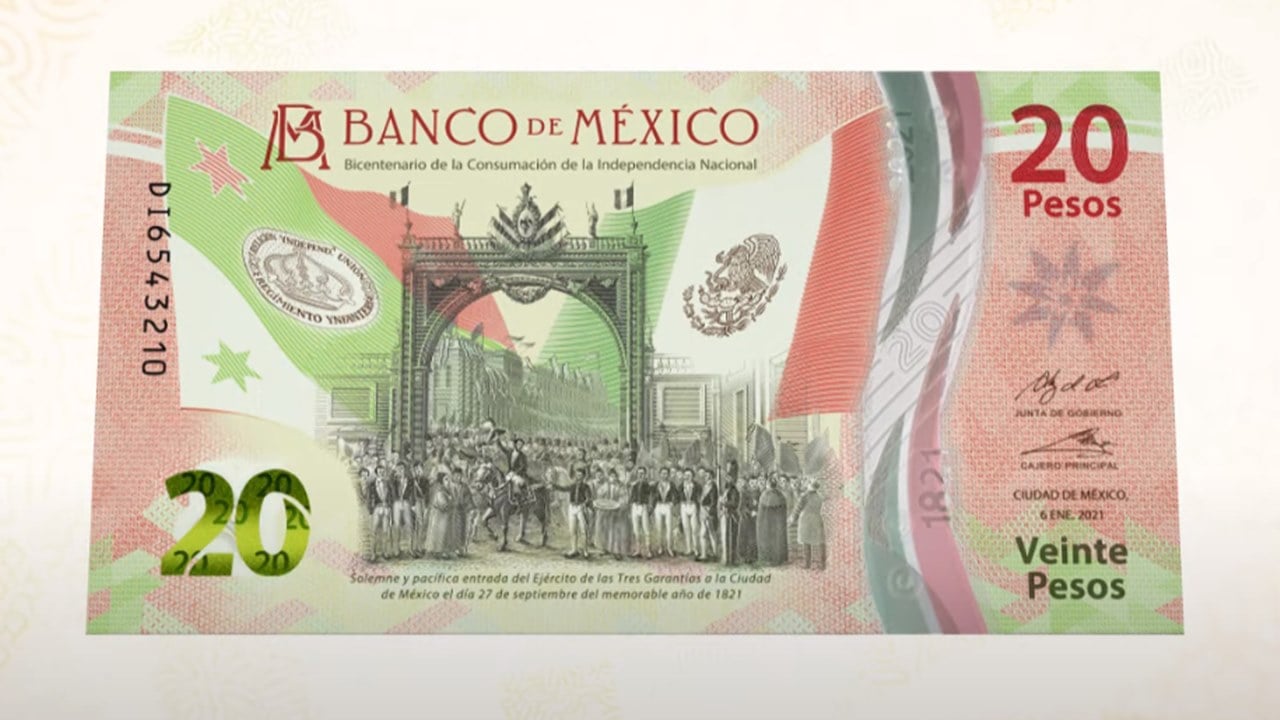 Nuevo billete de 20 pesos es reconocido como el mejor de América Latina