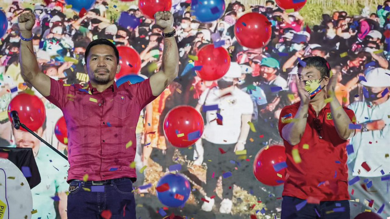 Manny Pacquiao hace oficial su candidatura presidencial en Filipinas