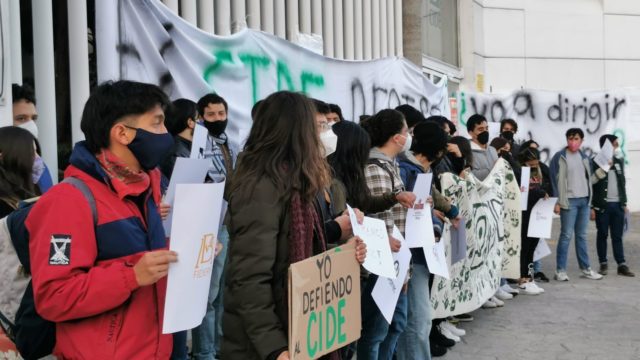 Protestas en el CIDE. Foto: Javier Martín Reyes