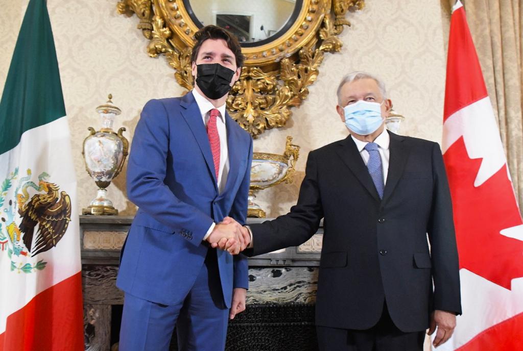Andrés Manuel López Obrador con el primer ministro de Canadá, Justin Trudeau Foto: Gobierno de México