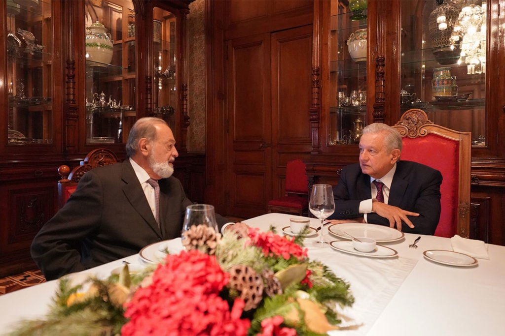 Carlos Slim visita a AMLO