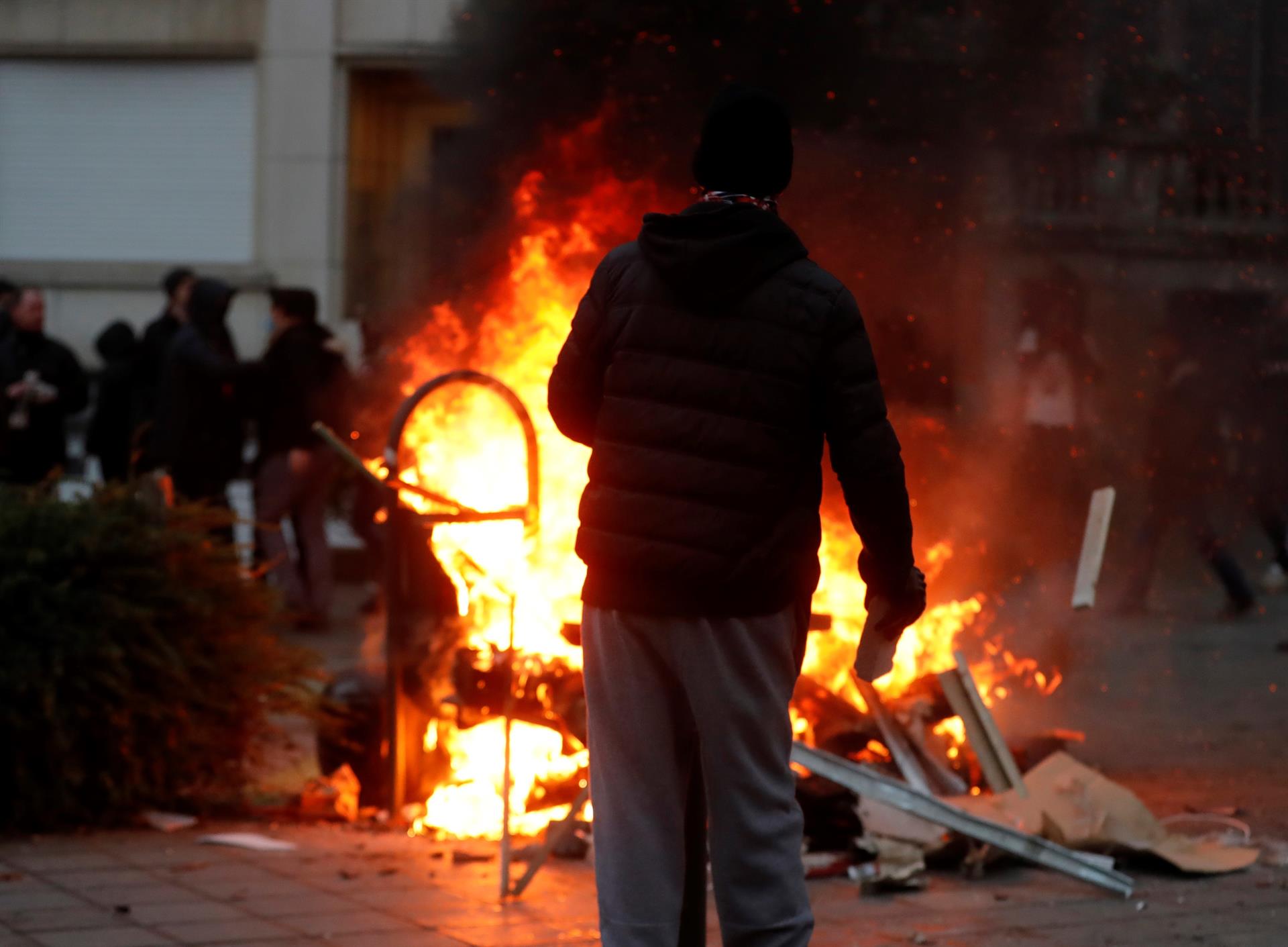 Disturbios en Bruselas. Foto: EFE