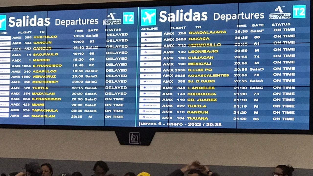 Cancelación de vuelos de Aeroméxico. Foto: Tomada de Twitter.