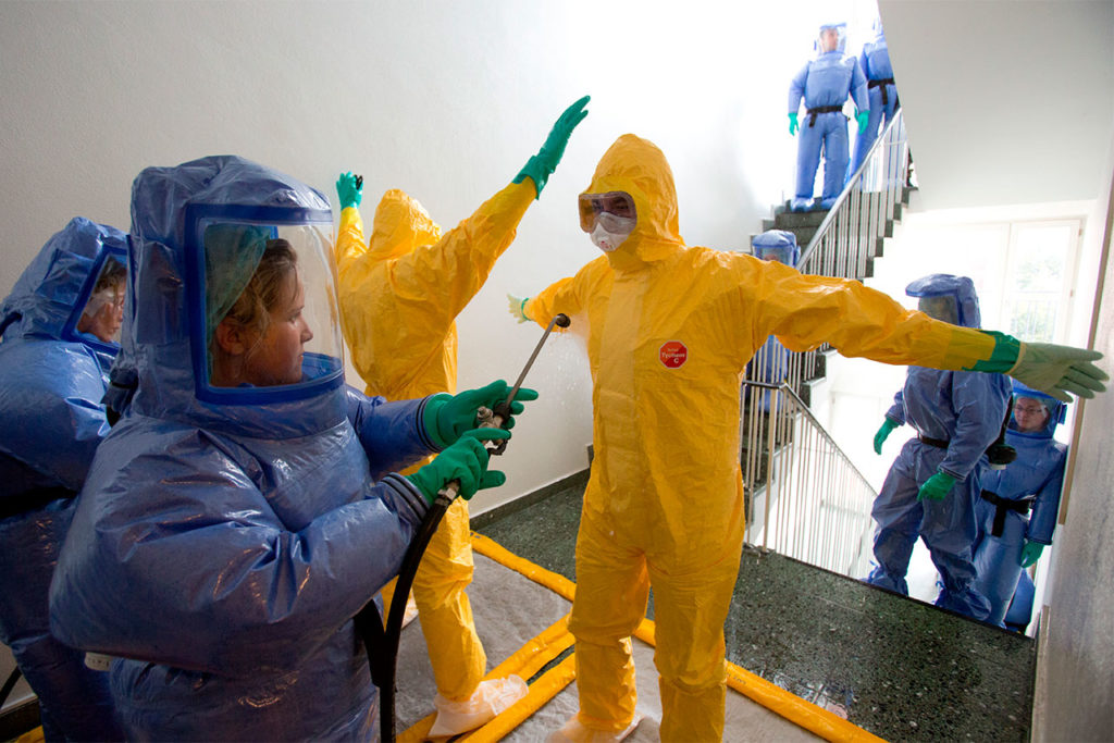 Training for possible Ebola helpers