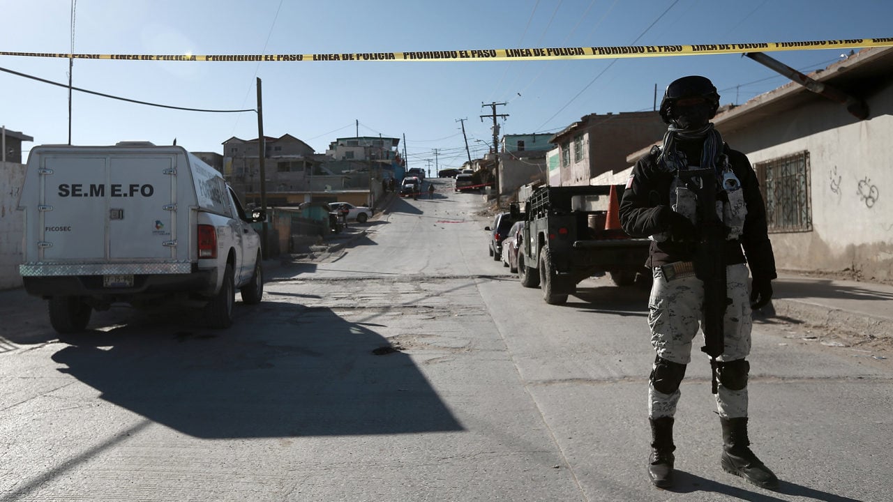 Homicidios dolosos en México caen 14.4% interanual en enero