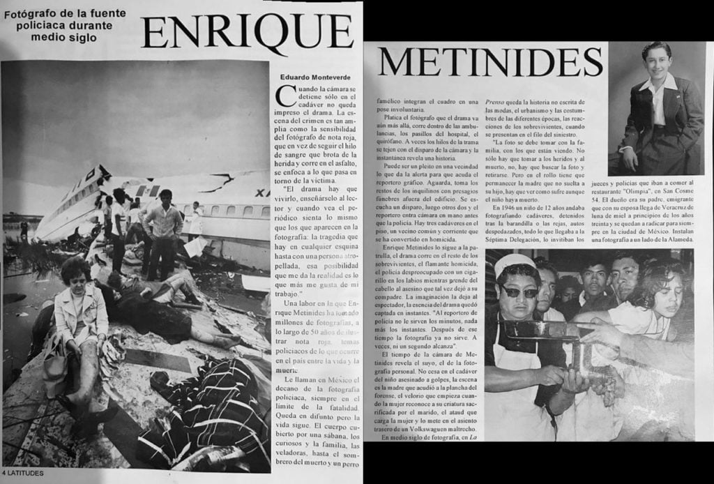 Fotos: Enrique Metinides. Revista Latitudes 1996.