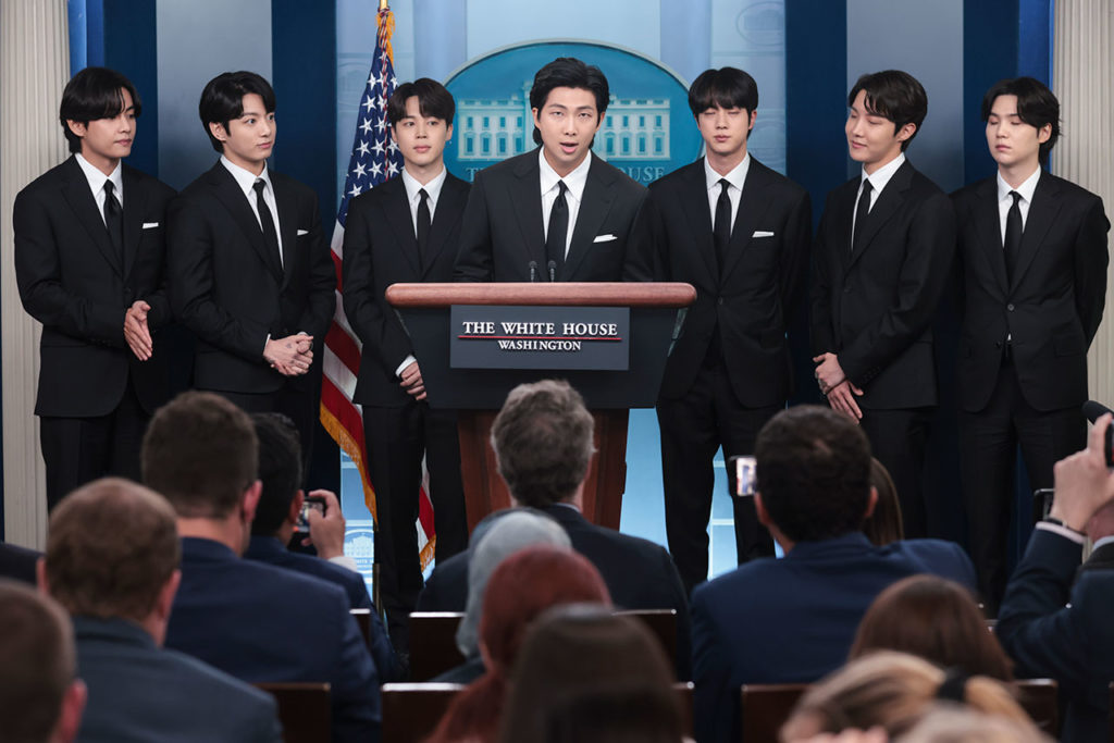 White House Press Secretary daily press briefing with BTS