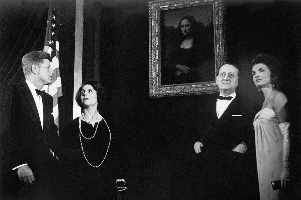 The Kennedys And Andre Malraux In Front Of The Mona Lisa In Washington 1963