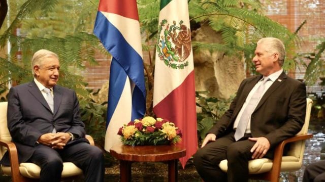 El presidente López Obrador y el presidente de Cuba, Miguel Díaz-Canel. Foto: Gobierno de México.