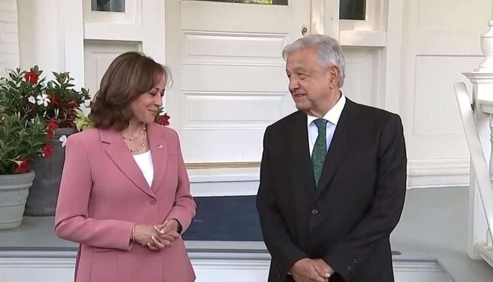 El presidente López Obrador y Kamala Harris. Foto: Gobierno de México.