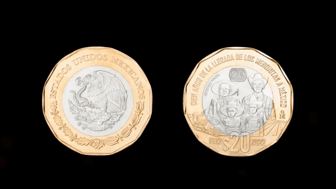 Conoce la nueva moneda de 20 pesos por los 100 años de los Menonitas en México