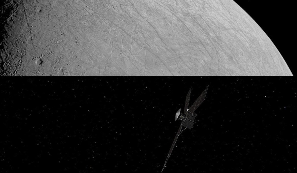 Juno comparte una imagen de su máxima aproximación a la luna Europa de Júpiter