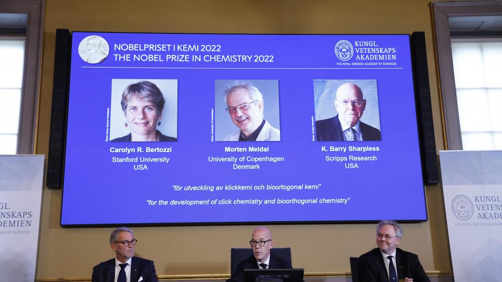 Pioneros de la ‘química clic’ para crear moléculas son galardonados con el premio Nobel