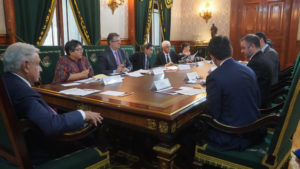 Reunión de AMLO con directivos de Tesla. Foto: Gobierno de México.