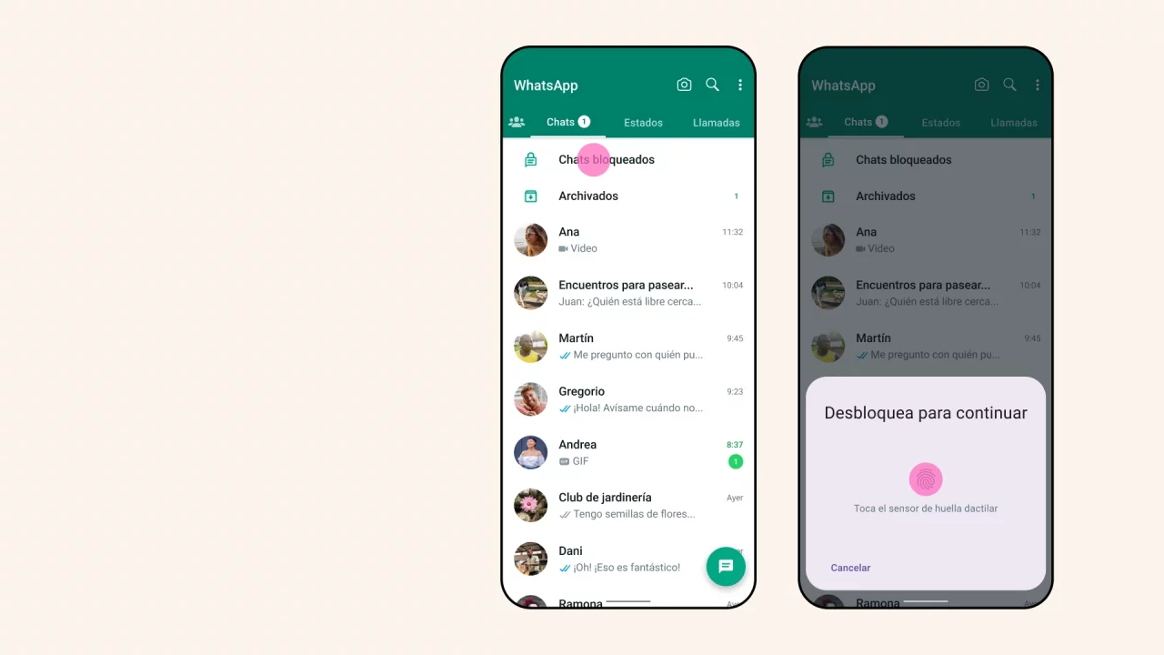 WhatsApp ya permitirá el bloqueo de chats; así puedes proteger tus conversaciones más íntimas