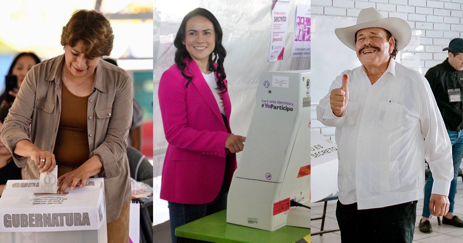 Votan candidatos en Edomex y Coahuila; la primera fue Delfina Gómez