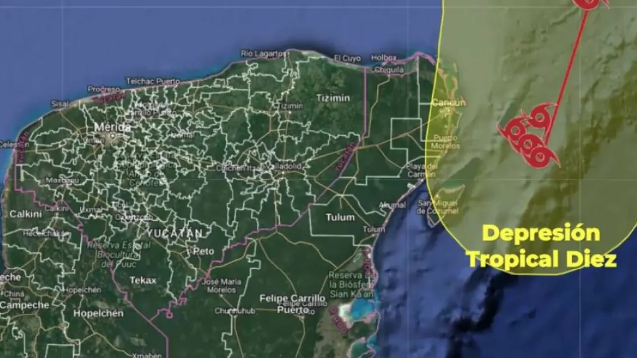 Depresión ‘Diez’ se forma frente a Quintana Roo y aumentará a tormenta