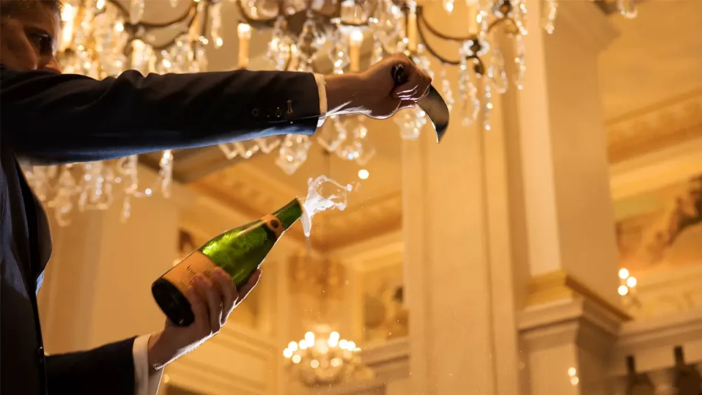 Champagne Sabering at The St. Regis New York