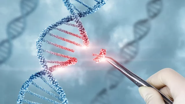 Concepto de tratamiento y ajuste del ADN. Estados Unidos está preparado para aprobar su primera terapia basada en Crispr. GETTY