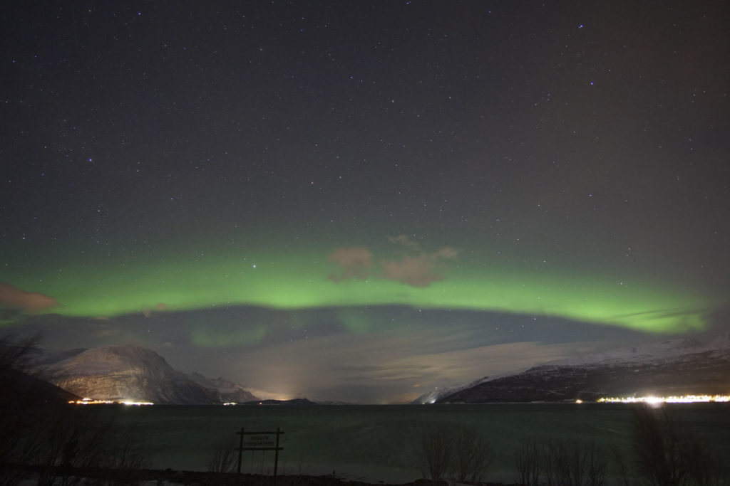 Imagen de una aurora boreal en el mes de febrero en Finlandia Foto: EFE/ Félix Sánchez Tembleque