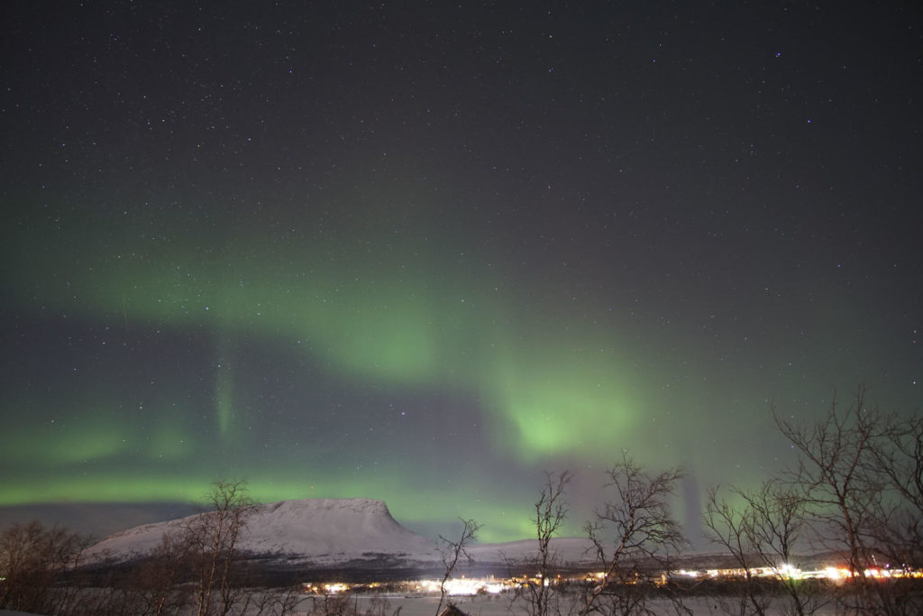 Imagen de una aurora boreal en el mes de febrero en Finlandia Foto: EFE/ Félix Sánchez Tembleque