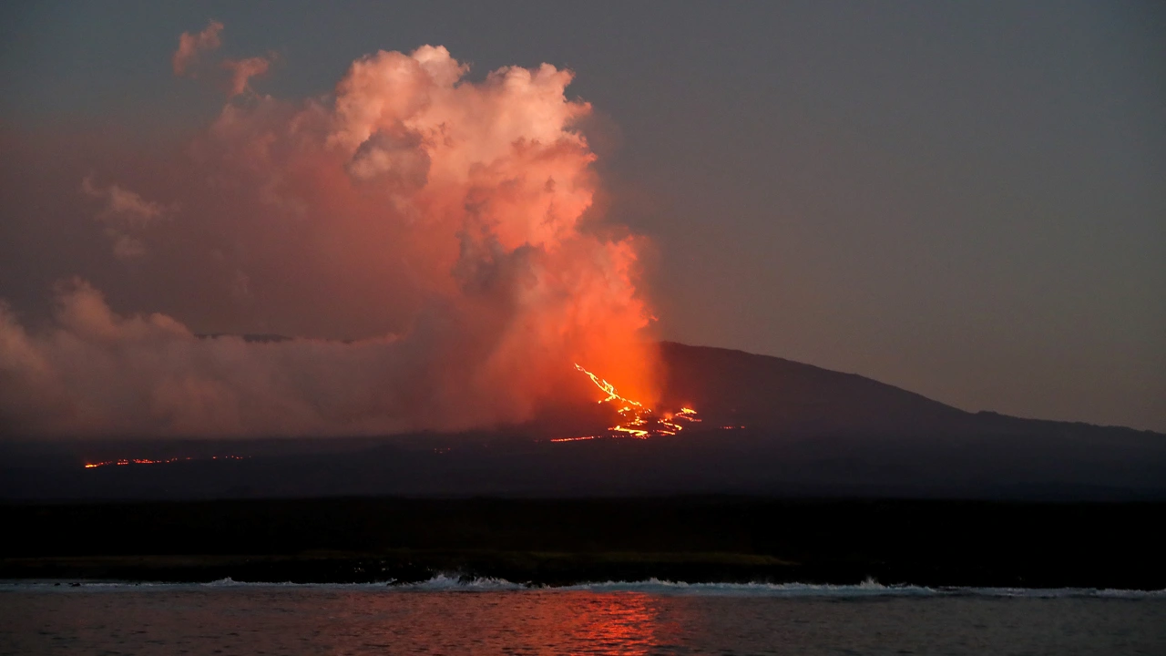 Científicos documentan avance de la erupción del volcán La Cumbre en Islas Galápagos