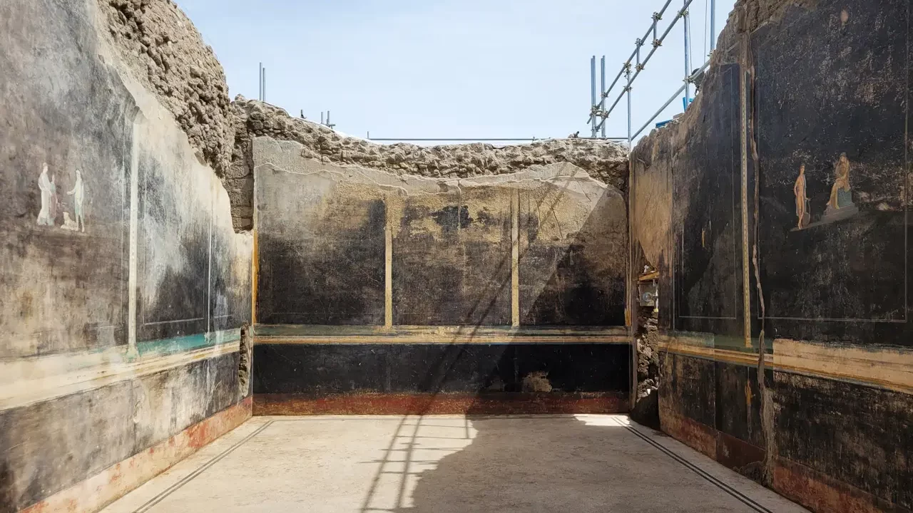 Hallazgo en Pompeya: descubren salón decorado con frescos de la guerra de Troya