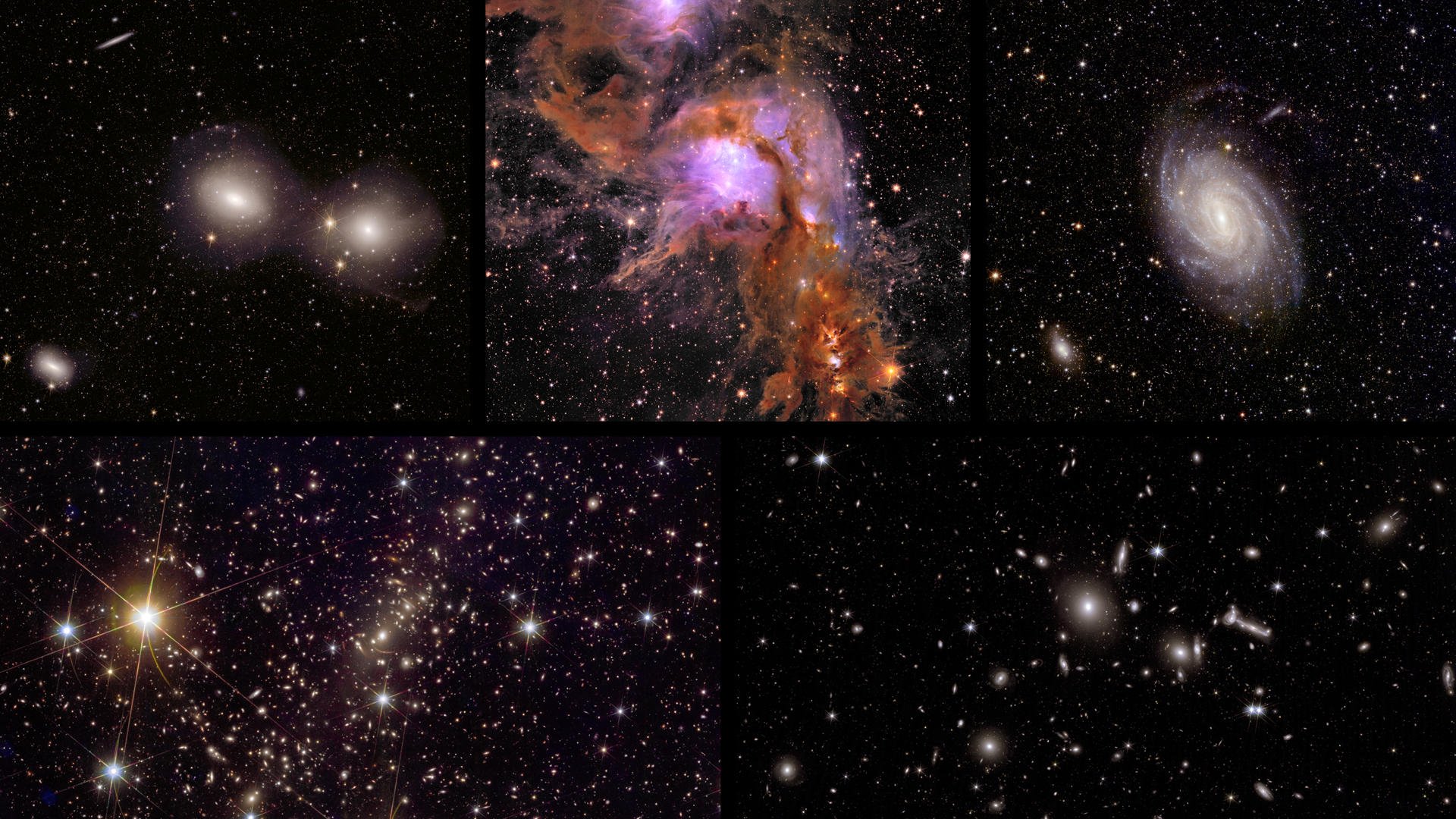 Misión Euclid agranda su catálogo del universo con cinco nuevas imágenes espectaculares