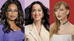 Entre las reinas del capitalismo: Oprah Winfrey y las estrellas del pop Katy Perry y Taylor Swift. FOTOS, DESDE LA IZQUIERDA: JC OLIVERA/THE HOLLYWOOD REPORTER/GETTY IMAGES; ARTE STREIBER-DISNEY; NEILSON BARNARD/GETTY IMÁGENES