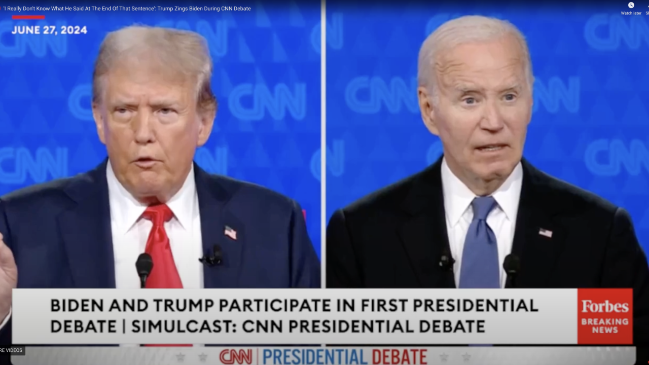 Trump se burla de los tropiezos de Biden en un video tras el debate presidencial